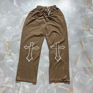 Brown Y2K Women's Wide Leg Sweatpants Sz XXS